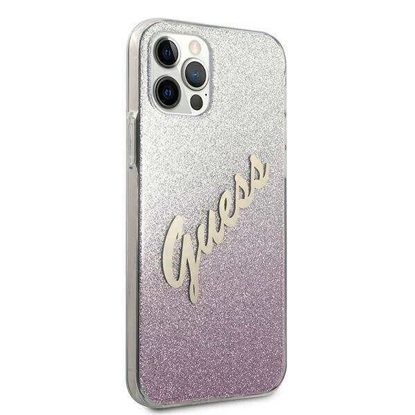 GUESS GUHCP12MPCIGLSPI IPHONE 12/12 PRO 6.1 "PINK/PINK HARDCASE GLITTER GRADIENT SCRIPT