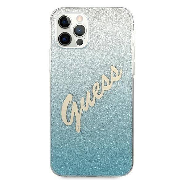 GUESS GUHCP12MPCLSBL IPHONE 12/12 PRO 6.1 "BLUE/BLUE HARDCASE GLITTER GRADIENT SCRIPT