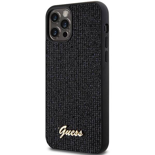 GUESS GUHCP12MPMSDGSK IPHONE 12/12 PRO 6.1 "BLACK/BLACK HARDCASE DISCO METAL SCRIPT