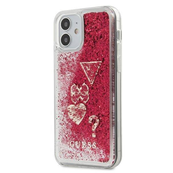 GUESS GUHCP12SGLHFLRA IPHONE 12 MINI 5.4 "RASPBERRY/RASPBERRY HARDCASE GLITTER CHARMS