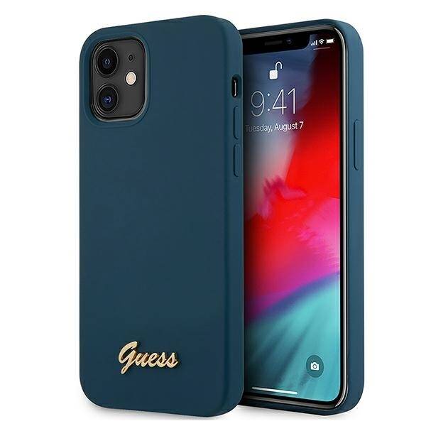 GUESS GUHCP12SLSLMGBL IPHONE 12 MINI 5.4 "BLUE/BLUE HARDCASE METAL LOGO SCRIPT