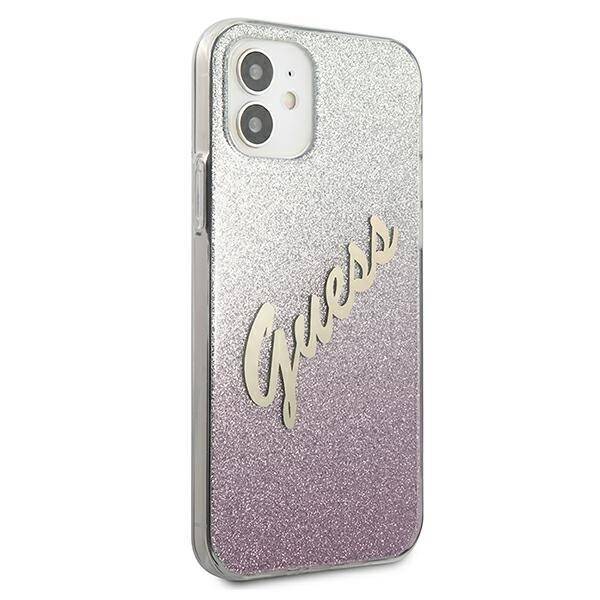 GUESS GUHCP12SPCIGLSPI IPHONE 12 MINI 5.4 "PINK/PINK HARDCASE GLITTER GRADIENT SCRIPT