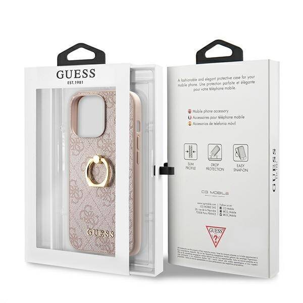 GUESS GUHCP13L4GRPI IPHONE 13 PRO / 13 6.1 "PINK / PINK HARDCASE 4G WITH RING STANDARD