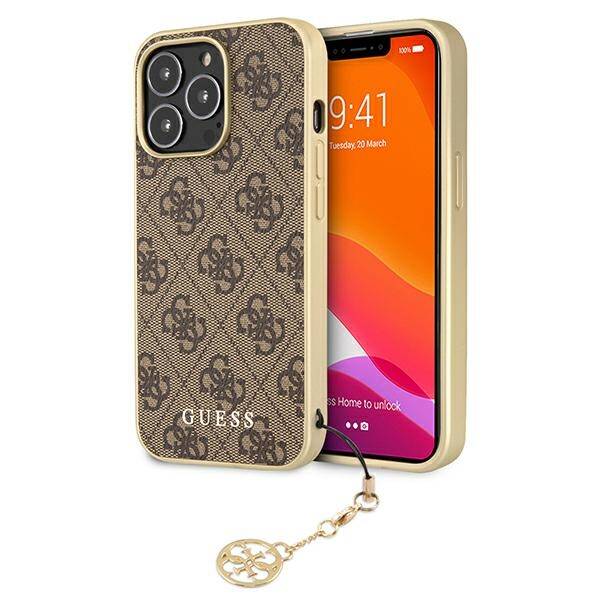 GUESS GUHCP13LGF4GBR IPHONE 13 PRO / 13 6.1 "BRONZE / BROWN HARDCASE 4G CHARMS COLLECTION