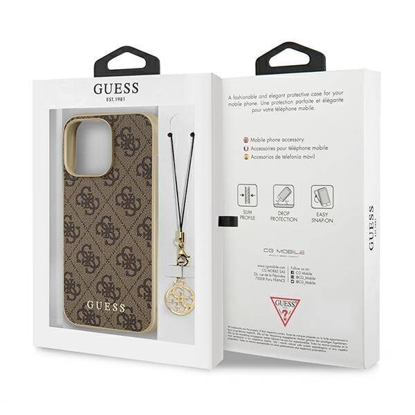 GUESS GUHCP13LGF4GBR IPHONE 13 PRO / 13 6.1 "BRONZE / BROWN HARDCASE 4G CHARMS COLLECTION