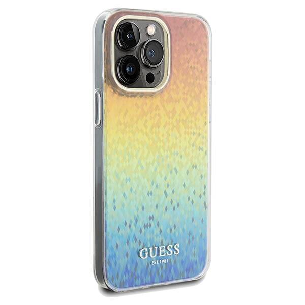 GUESS GUHCP13LHDECMI IPHONE 13 PRO / 13 MULTI -COLORED HARDCASE IML FACETED MIRROR DISCO IRIDESCENT