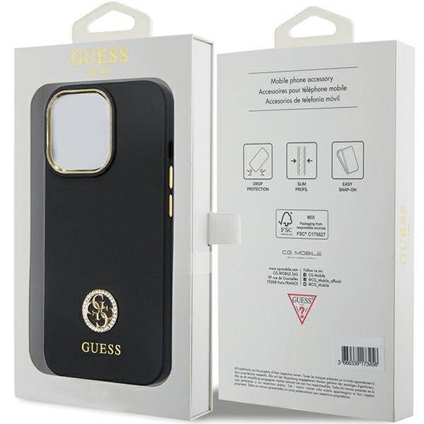 GUESS GUHCP13LM4DGPK IPHONE 13 PRO / 13 6.1 "BLACK / BLACK HARDCASE SILICONE LOGO STRASS 4G