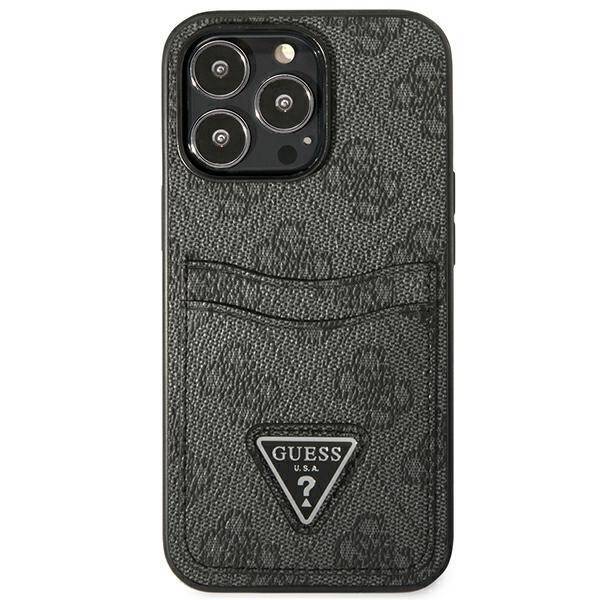 GUESS GUHCP13LP4TPK IPHONE 13 PRO / 13 6.1 "BLACK / BLACK HARDCASE 4G TRIANGLE CARDSLOT LOGO