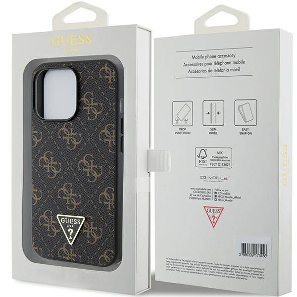 GUESS GUHCP13LPG4GPK IPHONE 13 PRO / 13 6.1 "BLACK / BLACK HARDCASE 4G TRIANGLE METAL LOGO