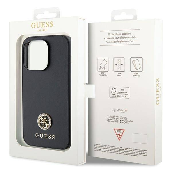 GUESS GUHCP13LPS4DGPK IPHONE 13 PRO 6.1 "BLACK/BLACK HARDCASE STRASS METAL LOGO