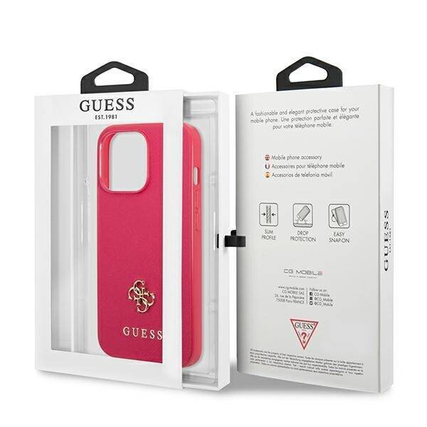 GUESS GUHCP13LPS4MF IPHONE 13 PRO / 13 6.1 "PINK / PINK HARDCASE SAFFIANO 4G SMALL METAL LOGO