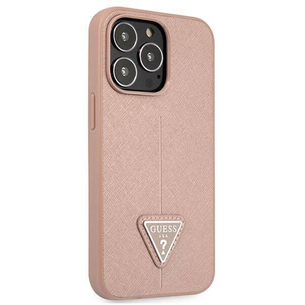 GUESS GUHCP13LPSATLP IPHONE 13 PRO / 13 6.1 "PINK / PINK HARDCASE SAFFIANOTRIANGLE LOGO