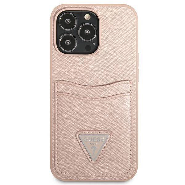 GUESS GUHCP13LSATPPPPP 13 PRO / 13 6.1 "PINK / PINK HARDCASE SAFFIANOTRIANGLE CARDSLOT LOGO