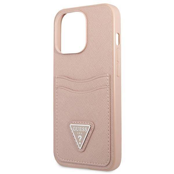 GUESS GUHCP13LSATPPPPP 13 PRO / 13 6.1 "PINK / PINK HARDCASE SAFFIANOTRIANGLE CARDSLOT LOGO