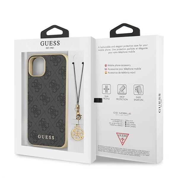 GUESS GUHCP13MGF4G4G IPHONE 13/14/15 6.1 "GRAY / GRAY HARDCASE 4G CHARMS COLLECTION