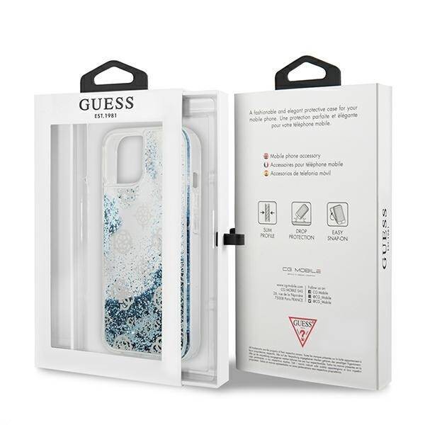 GUESS GUHCP13MLGPEBL IPHONE 13/14/15 6.1 "BLUE / BLUE HARDCASE PEONY LIQUID GLITTER