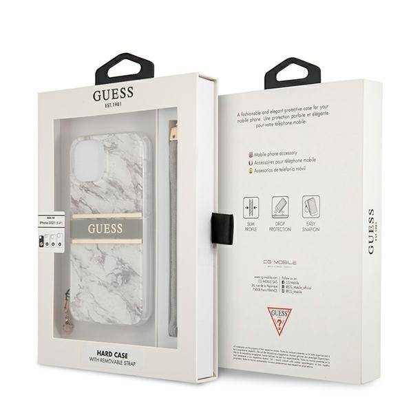 GUESS GUHCP13SKMABGR IPHONE 13 MINI 5.4 "GRAY/GRAY HARDCASE MARBLE STRAP COLLECTION