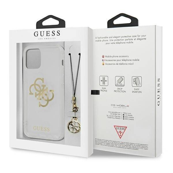 GUESS GUHCP13SKS4GGO IPHONE 13 MINI 5.4 "TRANSPARENT HARDCASE 4G GOLD CHARMS COLLECTION