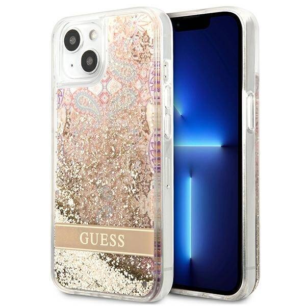 GUESS GUHCP13SLFLSD IPHONE 13 MINI 5.4 "GOLD/GOLD HARDCASE PAISLEY LIQUID GLITTER