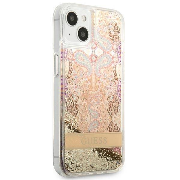 GUESS GUHCP13SLFLSD IPHONE 13 MINI 5.4 "GOLD/GOLD HARDCASE PAISLEY LIQUID GLITTER