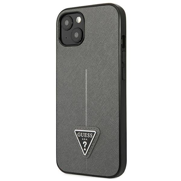 GUESS GUHCP13SPSATLG IPHONE 13 MINI 5.4 "SILVER/SILVER HARDCASE SAFFIANOTRIANGLE LOGO