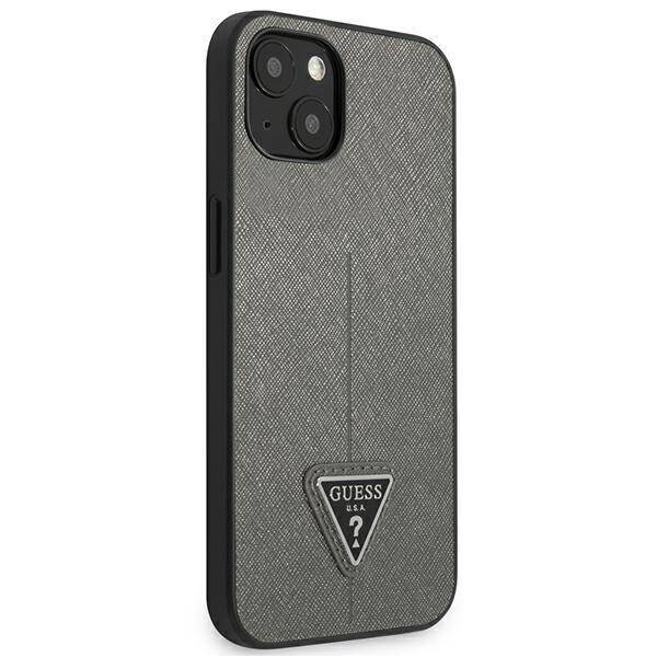 GUESS GUHCP13SPSATLG IPHONE 13 MINI 5.4 "SILVER/SILVER HARDCASE SAFFIANOTRIANGLE LOGO