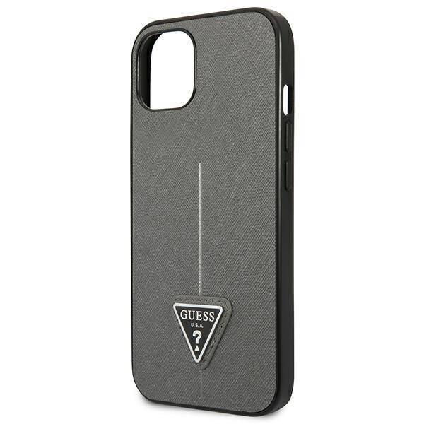 GUESS GUHCP13SPSATLG IPHONE 13 MINI 5.4 "SILVER/SILVER HARDCASE SAFFIANOTRIANGLE LOGO