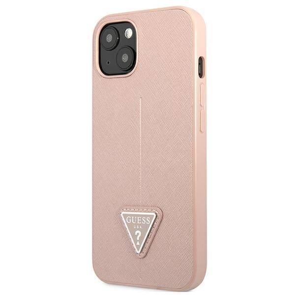 GUESS GUHCP13SPSATLP IPHONE 13 MINI 5.4 "PINK/PINK HARDCASE SAFFIANOTRIANGLE LOGO