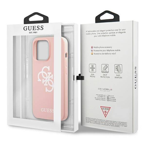 GUESS GUHCP13XLS4GWPI IPHONE 13 PRO MAX 6.7 "PINK/PINK HARD CASE SILICONE 4G LOGO