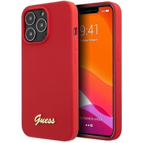 GUESS GUHCP13XLSLMGRE IPHONE 13 PRO MAX 6.7 "RED/BURGUNDY HARD CASE SILICONE VINTAGE GOLD LOGO