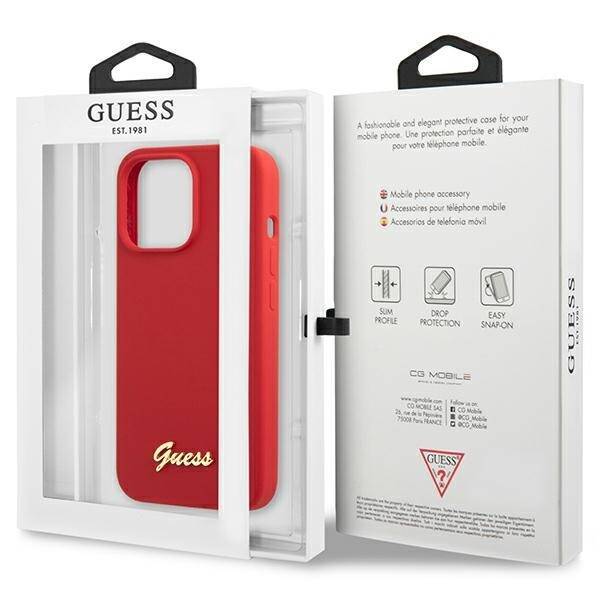 GUESS GUHCP13XLSLMGRE IPHONE 13 PRO MAX 6.7 "RED/BURGUNDY HARD CASE SILICONE VINTAGE GOLD LOGO