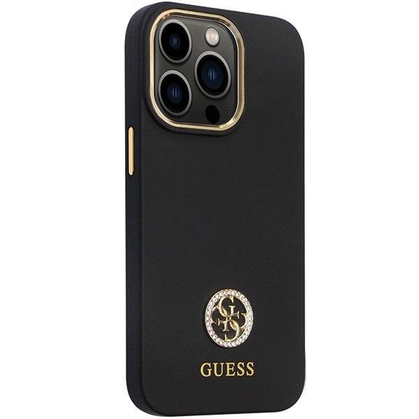 GUESS GUHCP13XM4DGPK IPHONE 13 PRO MAX 6.7 "BLACK/BLACK HARDCASE SILICONE LOGO STRASS 4G