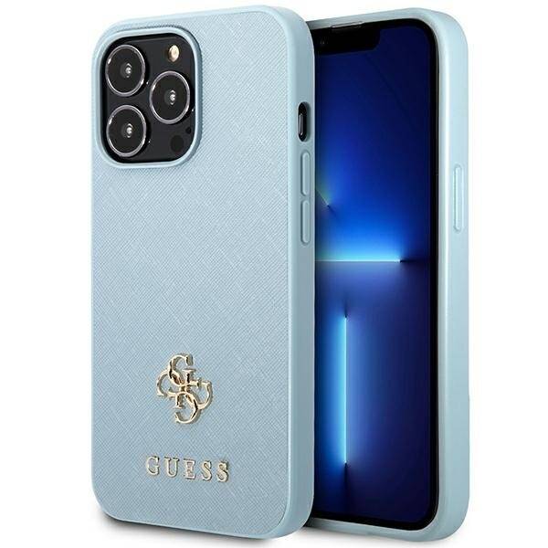 GUESS GUHCP13XPS4MB IPHONE 13 PRO MAX 6.7 "BLUE/BLUE HARDCASE SAFFIANO 4G SMALL METAL LOGO