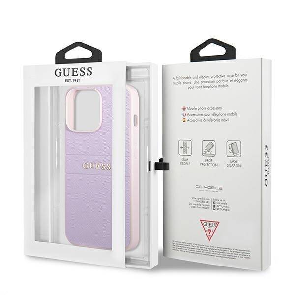 GUESS GUHCP13XPSASBPU IPHONE 13 PRO MAX 6.7 "PURPLE/PURPLE HARDCASE SAFFIANO STRIPE