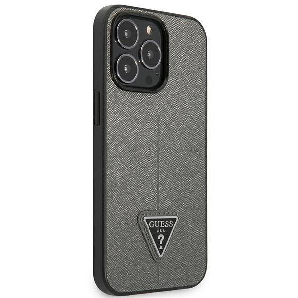 GUESS GUHCP13XPSATLG IPHONE 13 PRO MAX 6.7 "SILVER/SILVER HARDCASE SAFFIANOTRIANGLE LOGO