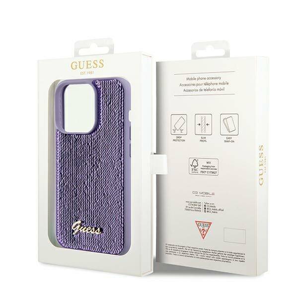 GUESS GUHCP13XPSFDGS IPHONE 13 PRO MAX 6.7 "PURPLE/PURPLE HARDCASE SEQUIN SCRIPT METAL