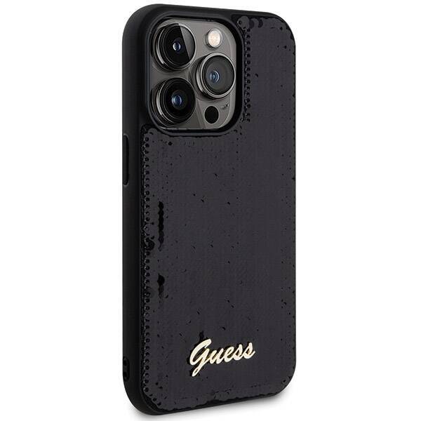 GUESS GUHCP13XPSFDGSK IPHONE 13 PRO MAX 6.7 "BLACK/BLACK HARDCASE SEQUIN SCRIPT METAL