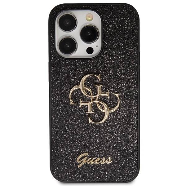 GUESS GUHCP14LHG4SGK IPHONE 14 PRO 6.1 "BLACK/BLACK HARDCASE GLITTER SCRIPT BIG 4G