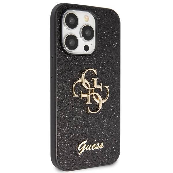 GUESS GUHCP14LHG4SGK IPHONE 14 PRO 6.1 "BLACK/BLACK HARDCASE GLITTER SCRIPT BIG 4G