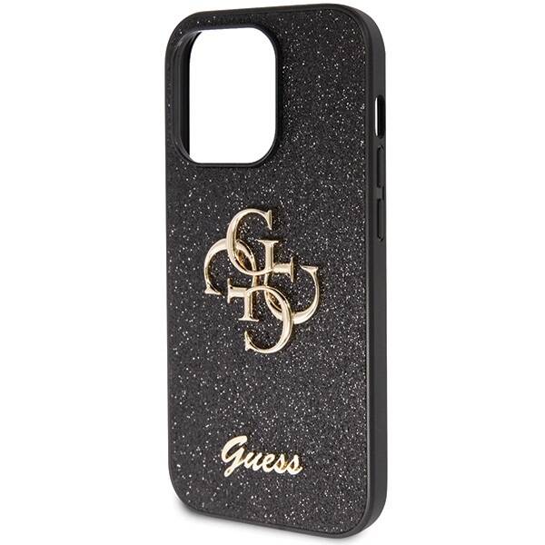 GUESS GUHCP14LHG4SGK IPHONE 14 PRO 6.1 "BLACK/BLACK HARDCASE GLITTER SCRIPT BIG 4G