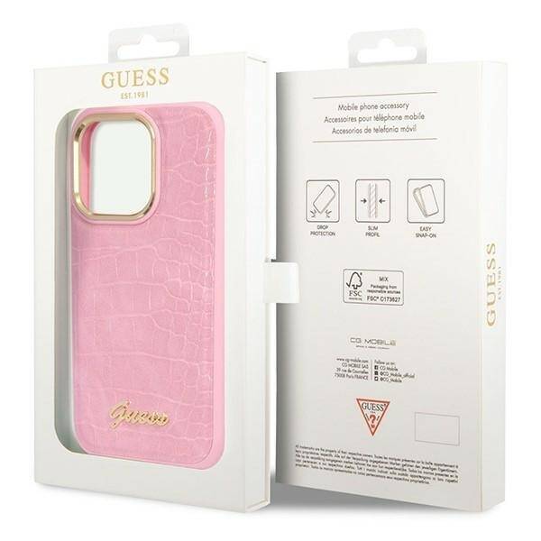 GUESS GUHCP14LHGCRHP IPHONE 14 PRO 6.1 "PINK/PINK HARDCASE CROCO COLLECTION