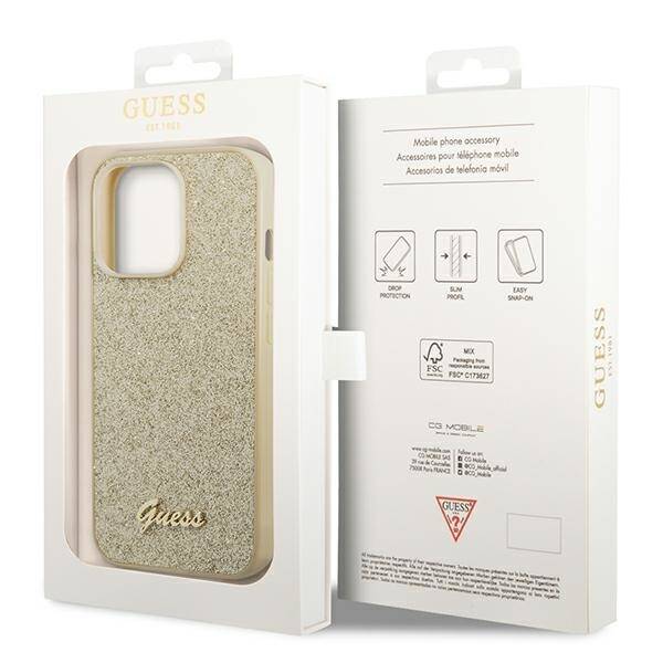 GUESS GUHCP14LHGGSHD IPHONE 14 PRO 6.1 "GOLD/GOLD HARD CASE GLITTER SCRIPT