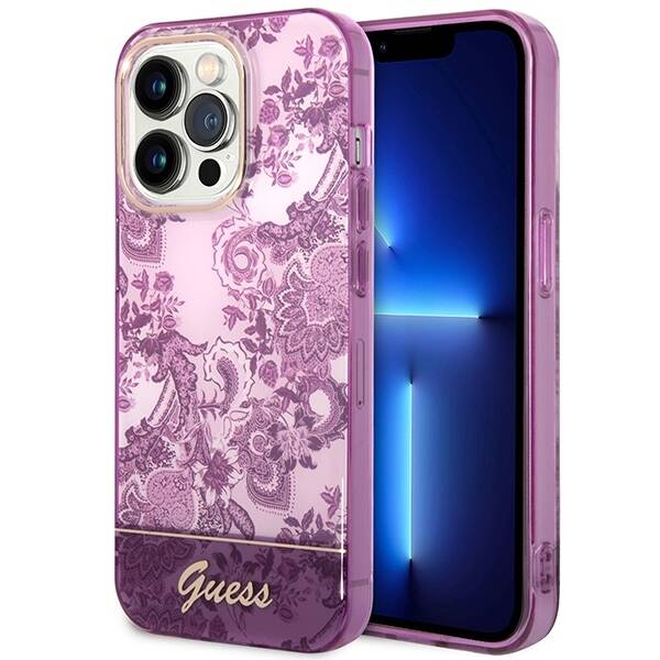 GUESS GUHCP14LHGPLHF IPHONE 14 PRO 6.1 "FUCHSJA/FUSCHIA HARDCASE PORCELAIN COLLECTION