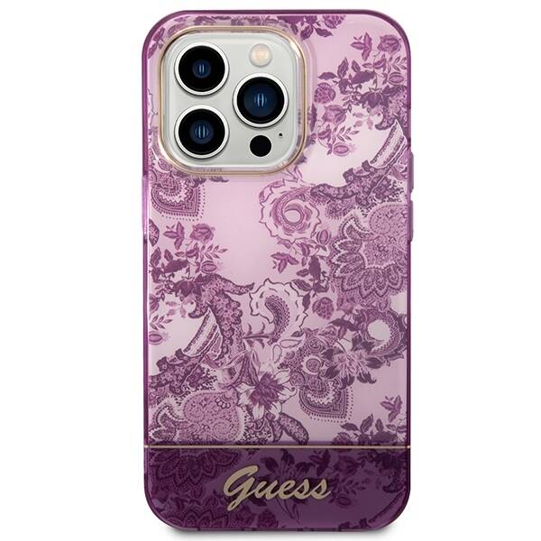 GUESS GUHCP14LHGPLHF IPHONE 14 PRO 6.1 "FUCHSJA/FUSCHIA HARDCASE PORCELAIN COLLECTION