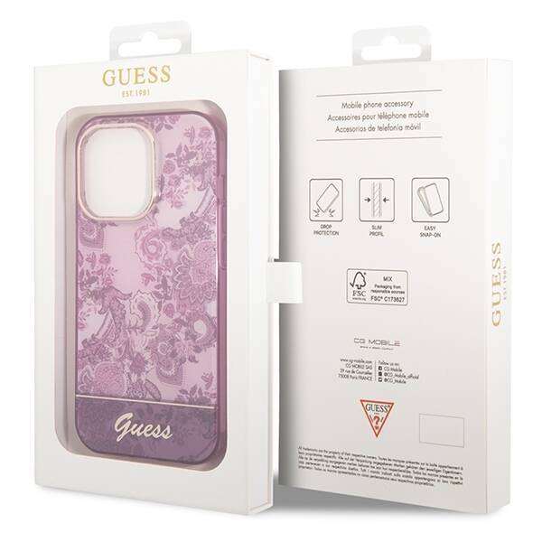 GUESS GUHCP14LHGPLHF IPHONE 14 PRO 6.1 "FUCHSJA/FUSCHIA HARDCASE PORCELAIN COLLECTION