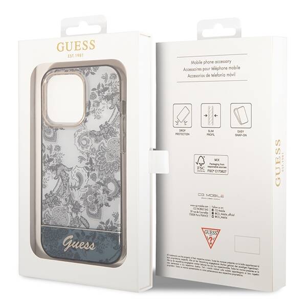 GUESS GUHCP14LHGPLHG IPHONE 14 PRO 6.1 "GRAY/GRAY HARDCASE PORCELAIN COLLECTION