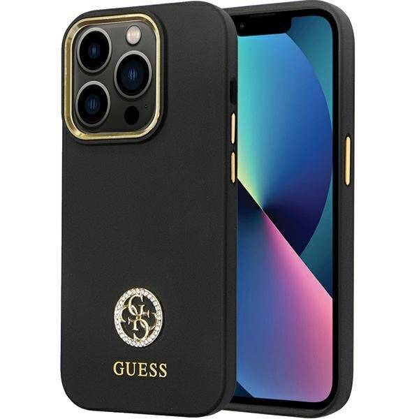 GUESS GUHCP14LM4DGPK IPHONE 14 PRO 6.1 "BLACK/BLACK HARDCASE SILICONE LOGO STRASS 4G