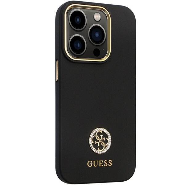 GUESS GUHCP14LM4DGPK IPHONE 14 PRO 6.1 "BLACK/BLACK HARDCASE SILICONE LOGO STRASS 4G