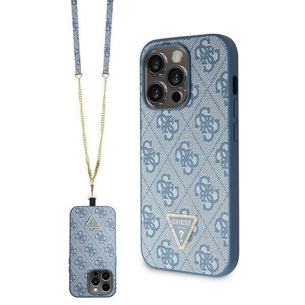 GUESS GUHCP14LP4TDSCPB IPHONE 14 PRO 6.1 "BLUE/BLUE HARDCASE CROSSBODY 4G METAL LOGO