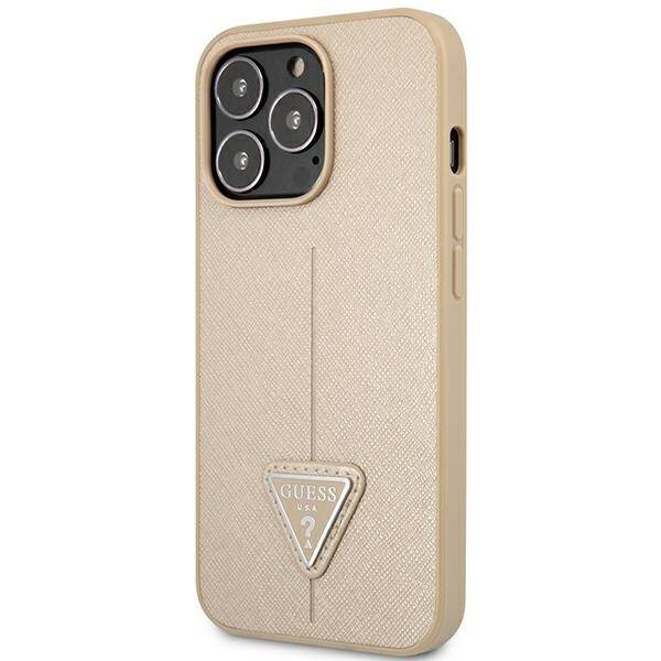 GUESS GUHCP14LPSATLE IPHONE 14 PRO 6.1 "BEIGE/BEIGE HARDCASE SAFFIANOTRIANGLE LOGO